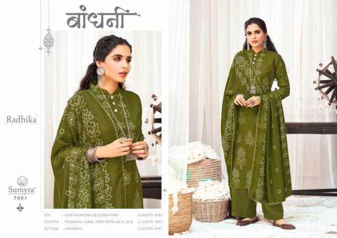 Radhika Sumyra Bandhani Winter Ethnic Wear New Printed Designer Pashmina Collection